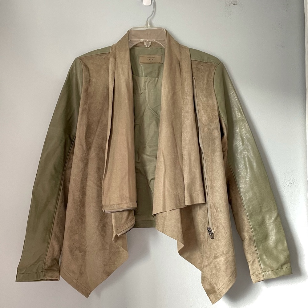 Blank NYC Mixed Media Draped Moto Jacket